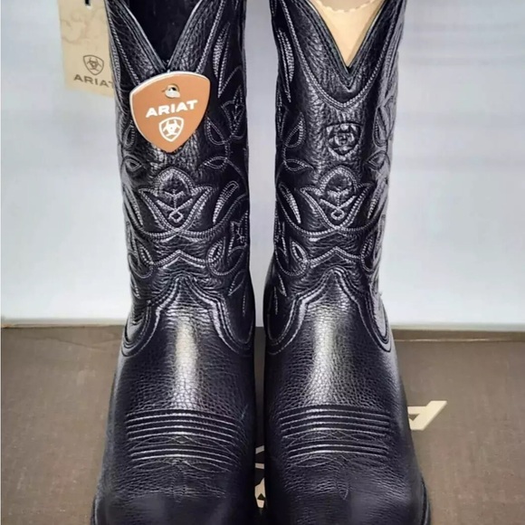 Ariat Ladies Heritage Western Black R Toe Deertan Boot Size 9 - Picture 3 of 10